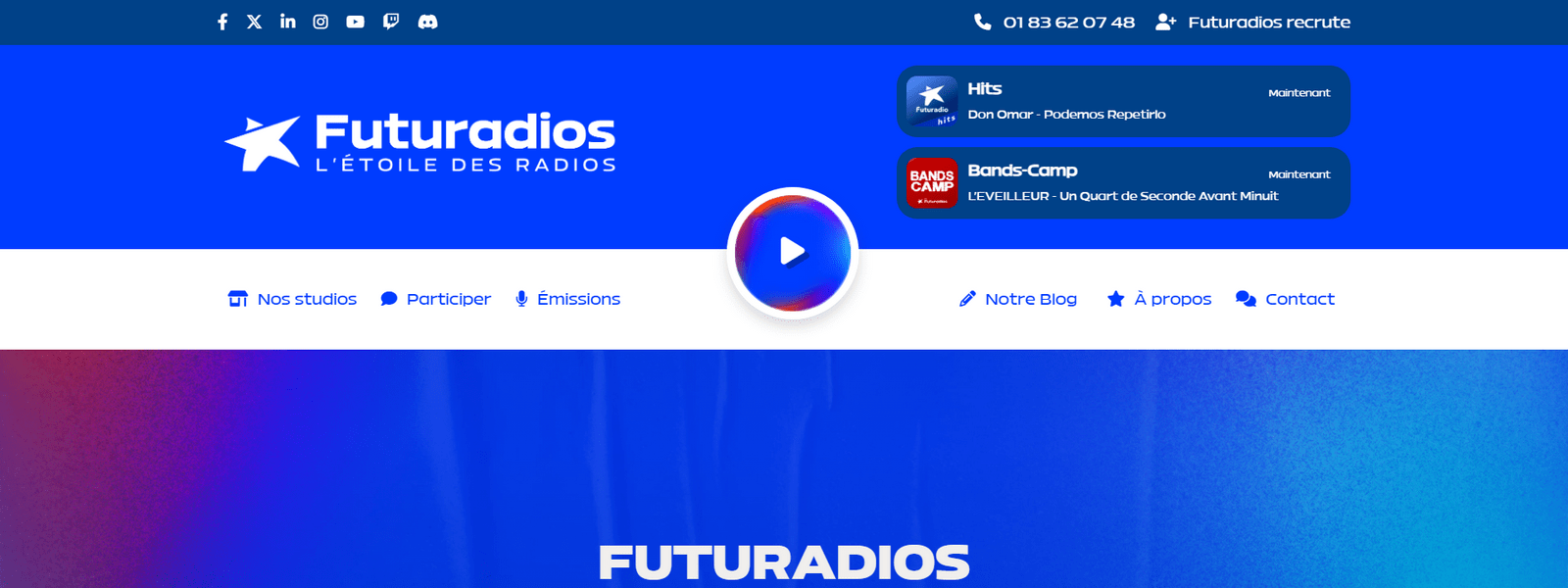 Futuradios - projet réalisé par Agence web Nity Pro (Florian LEROY)