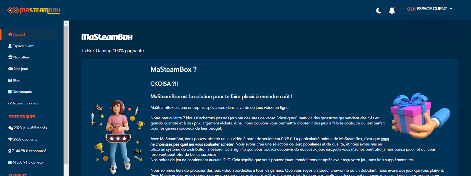 MaSteamBox - projet réalisé par Agence web Nity Pro (Florian LEROY)